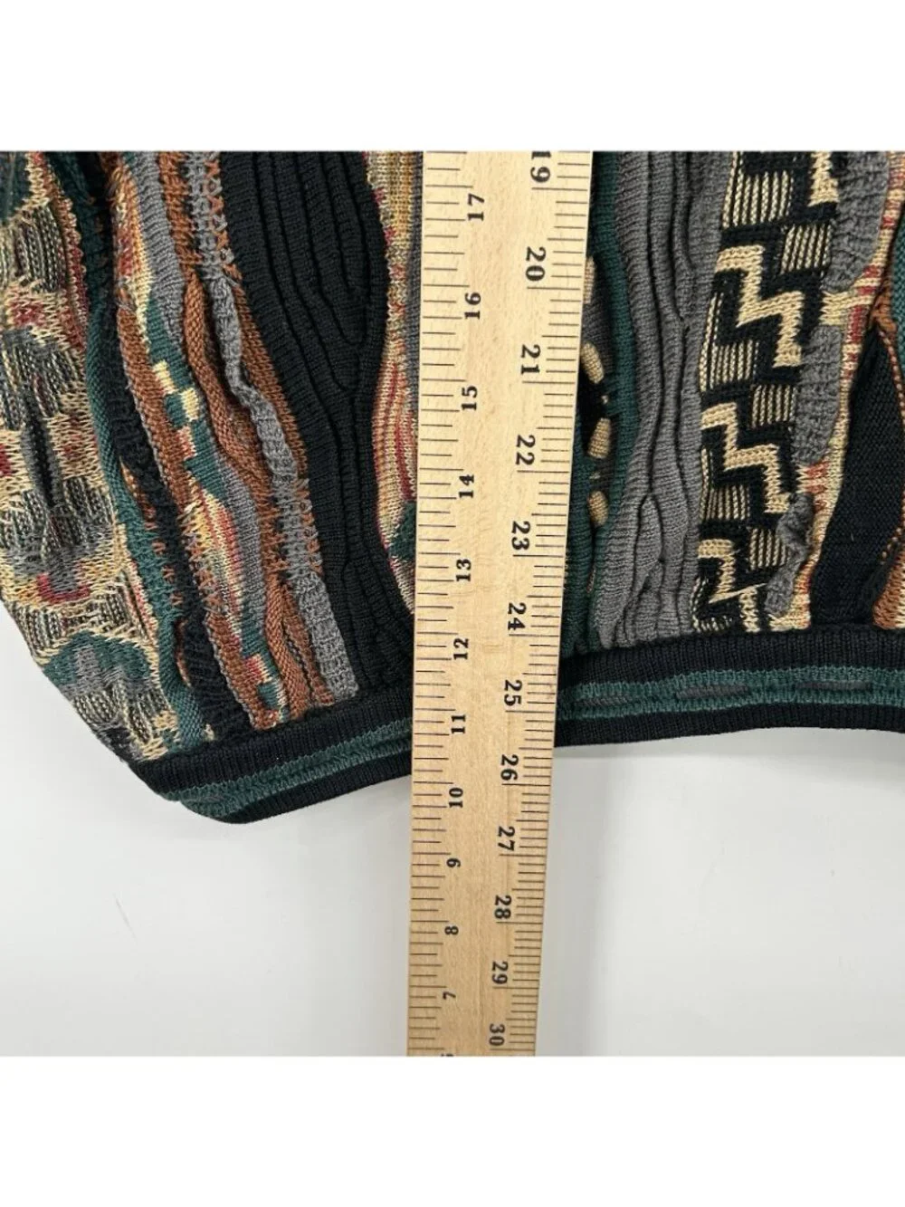 Vintage 90s Tundra 3D Knit Sweater Mens XL Multicolor Textured Vertical Stripe